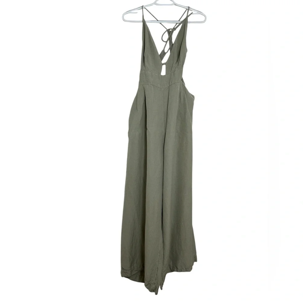 Free People Emma Linen Jumpsuit Alfalfa Size Large - Picture 8 of 16